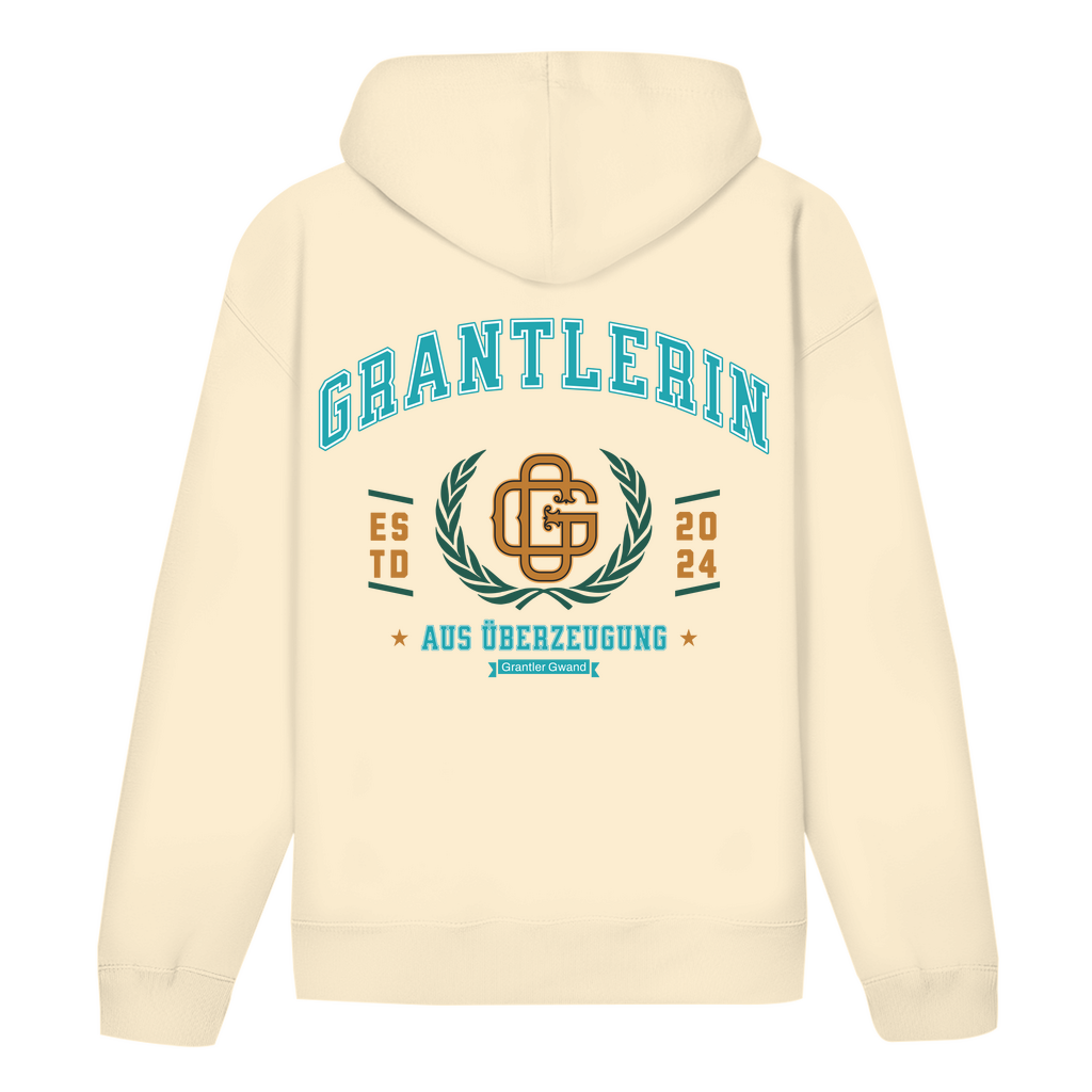 Bayerischer Damen Hoodie - Grantlerin aus Überzeugung - mint/gold - Grantler Gwand