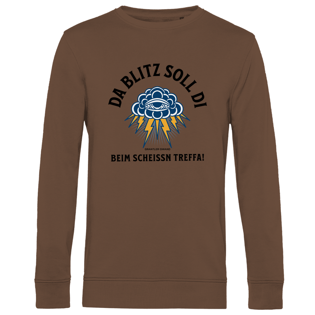 Herren Premium Bio Sweatshirt Da Blitz soll di beim scheissn treffa - schwarz
