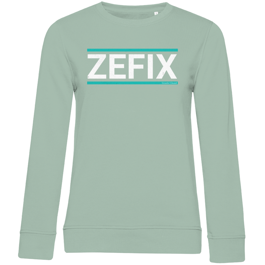 Damen Premium Bio Sweatshirt Zefix - grün/weiß
