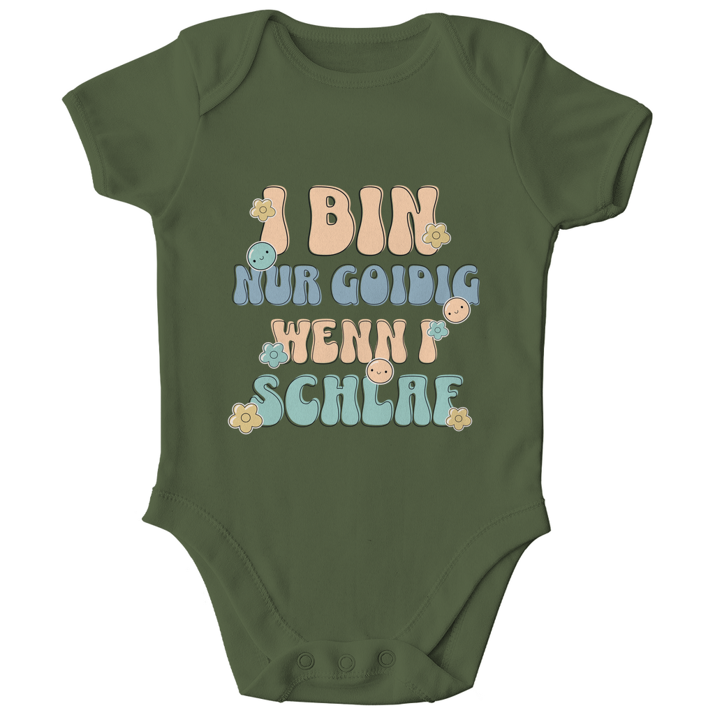 Bayerischer Baby Bio Body I bin nur goidig, wenn I schlaf - Grantler Gwand