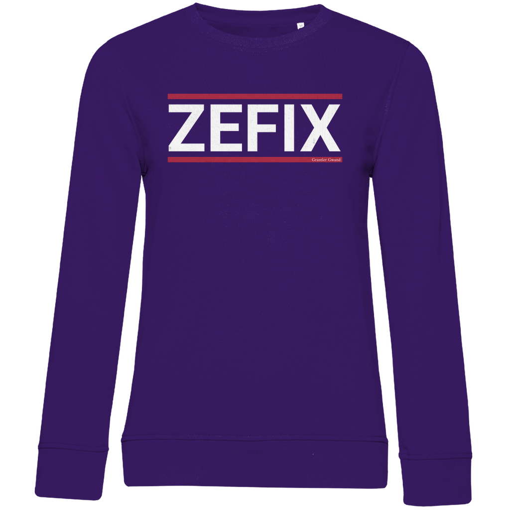 Damen Premium Bio Sweatshirt Zefix - rot/weiß