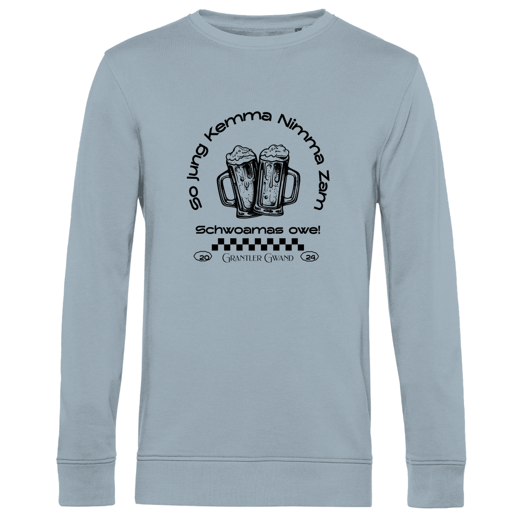 Herren Premium Bio Sweatshirt So jung kemma nimma zam, schwoamas owe - schwarz