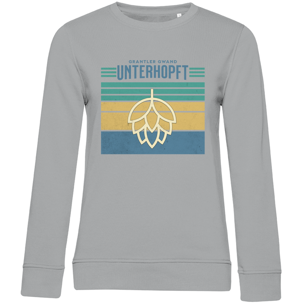 Damen Premium Bio Sweatshirt Unterhopft - blau