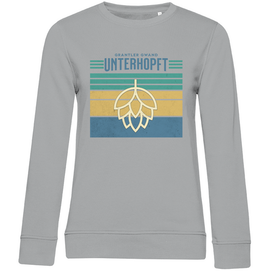 Damen Premium Bio Sweatshirt Unterhopft - blau