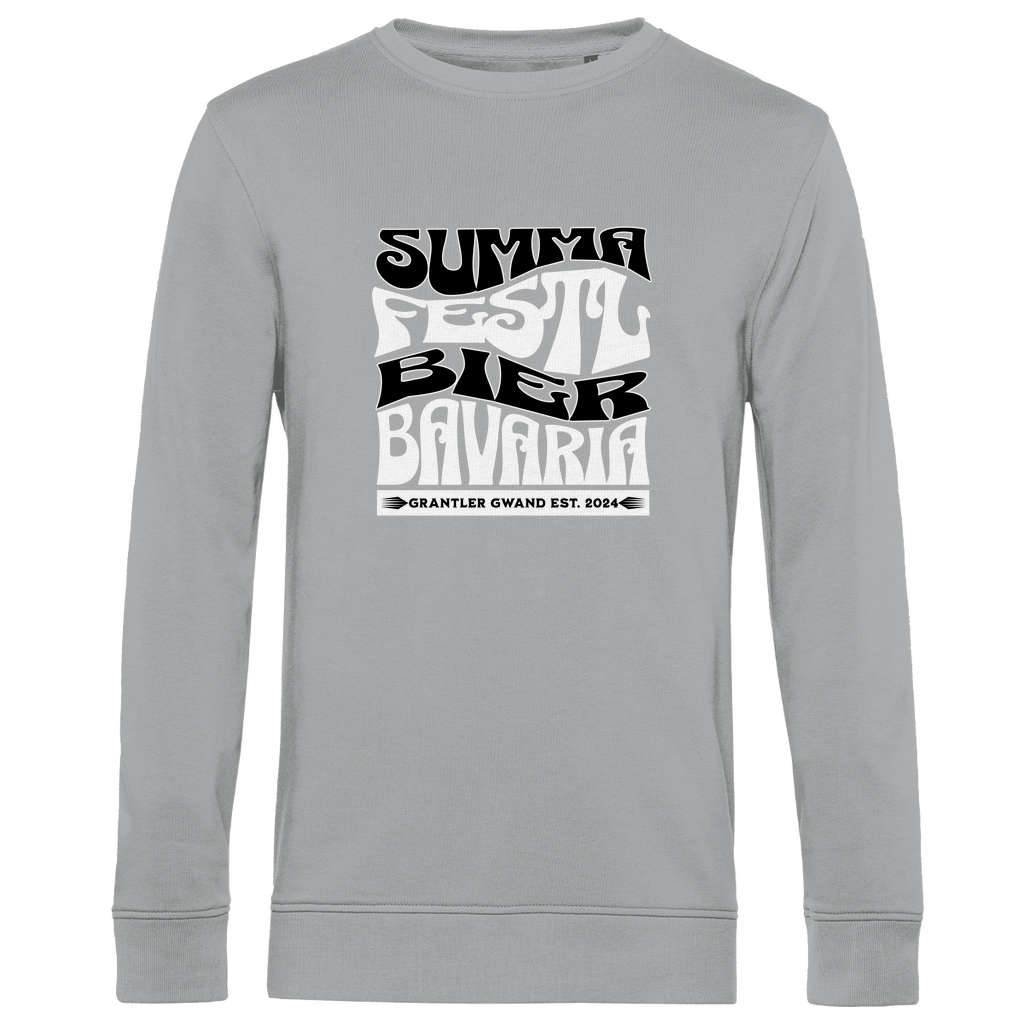 Herren Premium Bio Sweatshirt Summa, Festl, Bier, Bavaria - schwarz/weiß