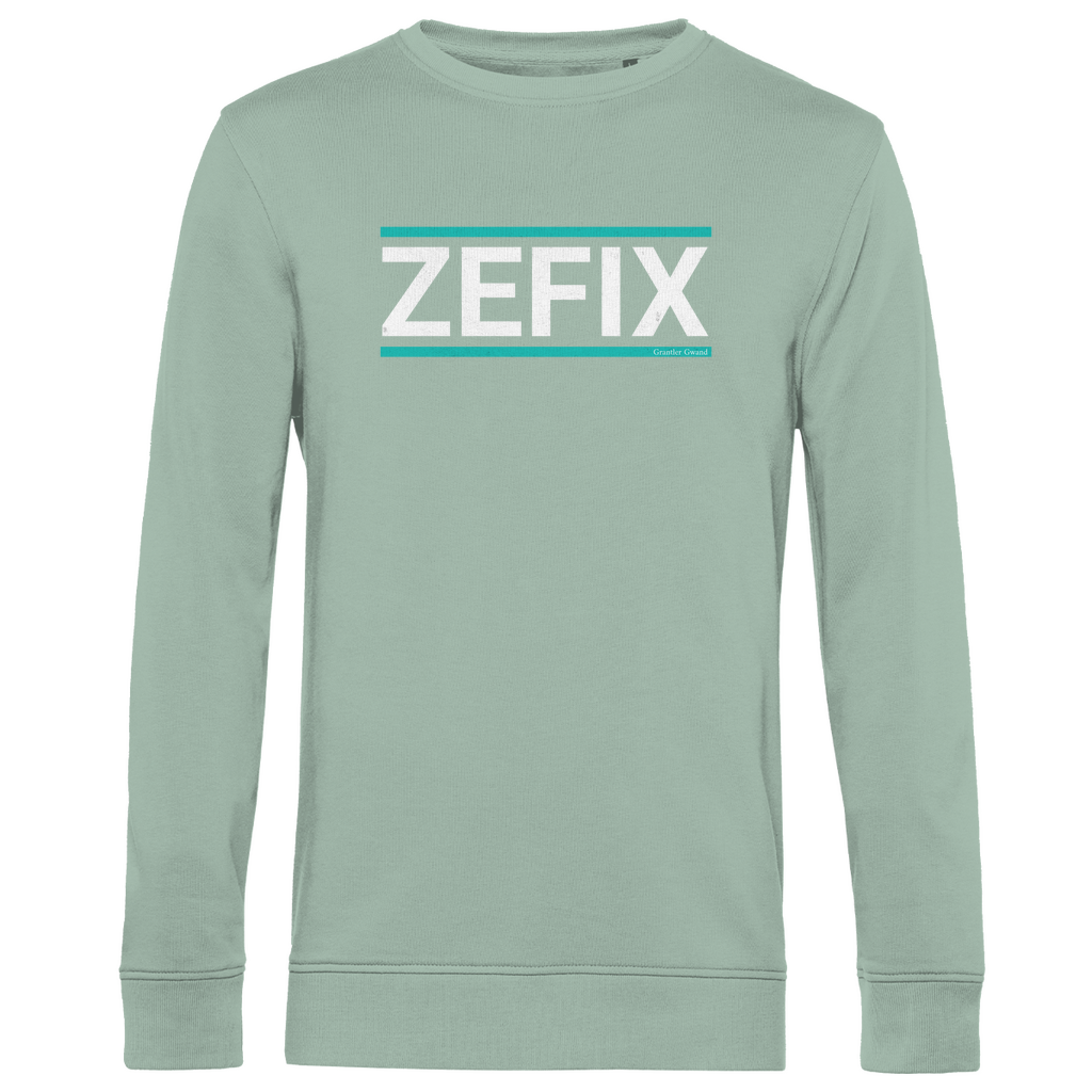 Herren Premium Bio Sweatshirt Zefix - grün/weiß