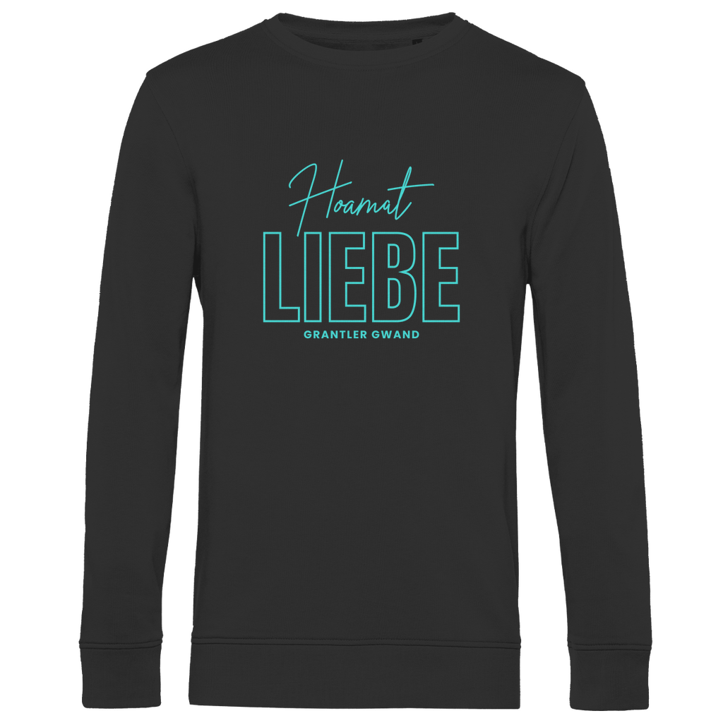Herren Premium Bio Sweatshirt Hoamat Liebe - Mint