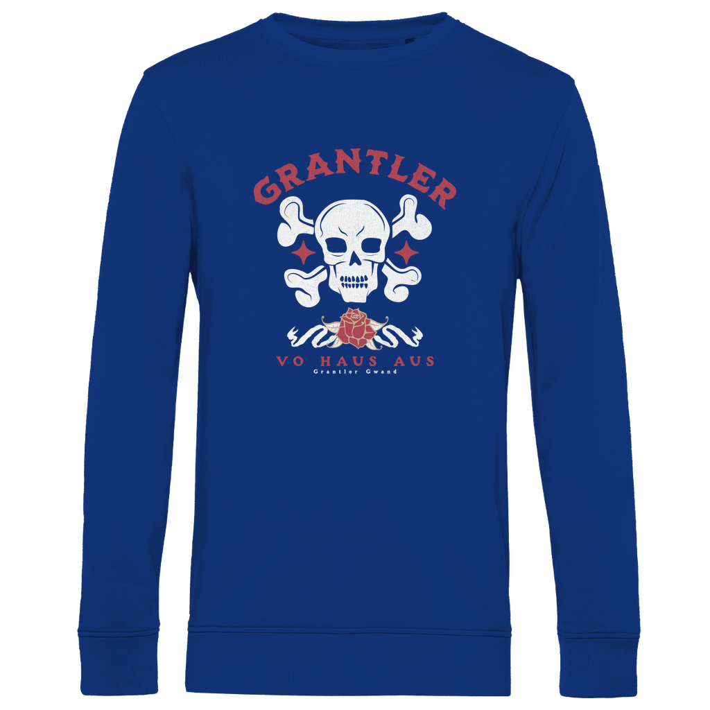 Bayerisches Herren Premium Bio Sweatshirt Grantler vo Haus aus - rot/weiß - Grantler Gwand