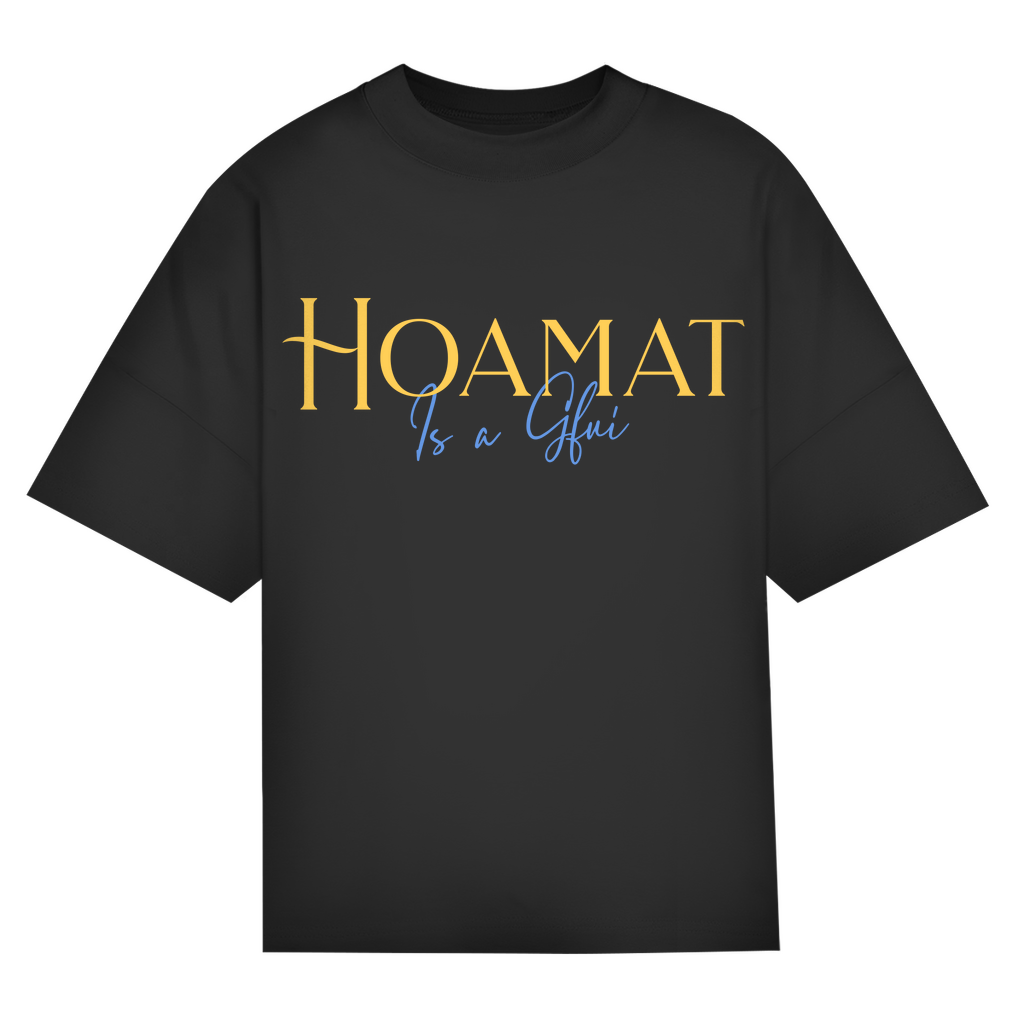 Bayerisches Oversize T-Shirt Unisex - Hoamat is a Gfui - Gelb/Blau - Grantler Gwand