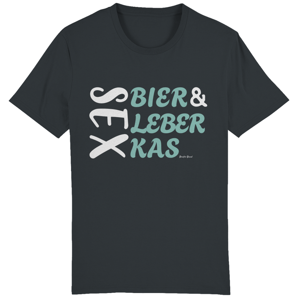 Bayerisches Herren T-Shirt Sex, Bier, Leberkas - grün/weiß - Grantler Gwand