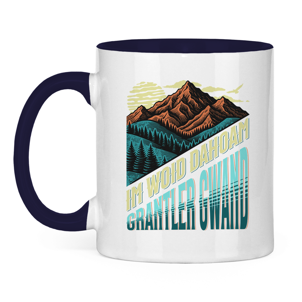 Tasse zweifarbig Im Woid dahoam - grün