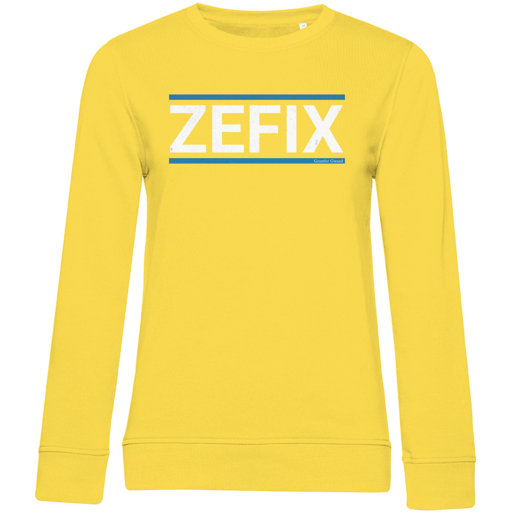 Damen Premium Bio Sweatshirt Zefix - blau/weiß