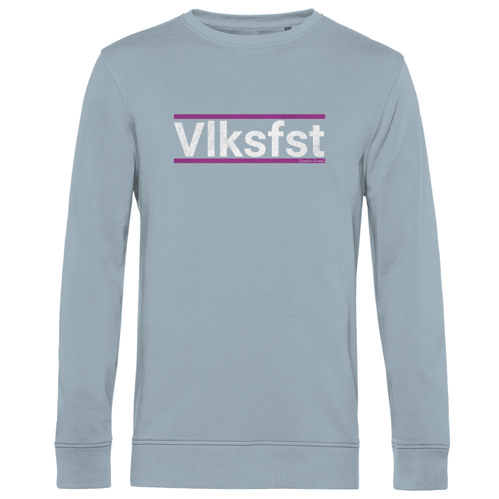 Herren Premium Bio Sweatshirt Vlksfst - lila/weiß