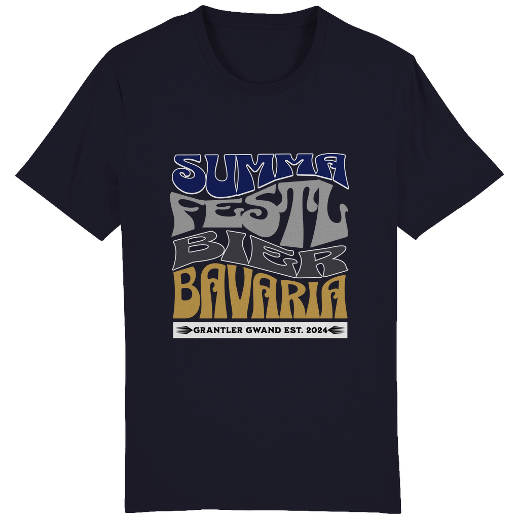 Bayerisches Herren T-Shirt Summa, Festl, Bier, Bavaria - dunkelblau - Grantler Gwand
