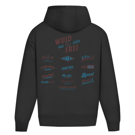 Bayerischer Heavy Oversize Hoodie Unisex - Wuid & Frei Dorfleben - Grantler Gwand