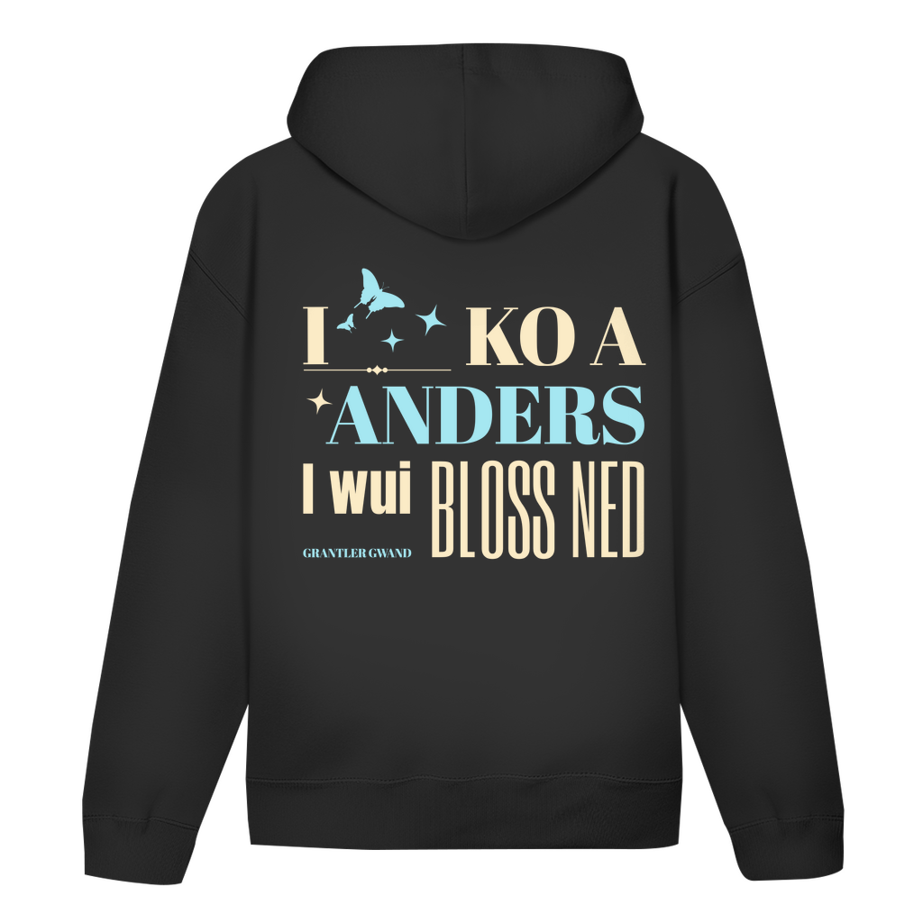 Bayerischer Damen Hoodie - I ko a anders - blau - Grantler Gwand