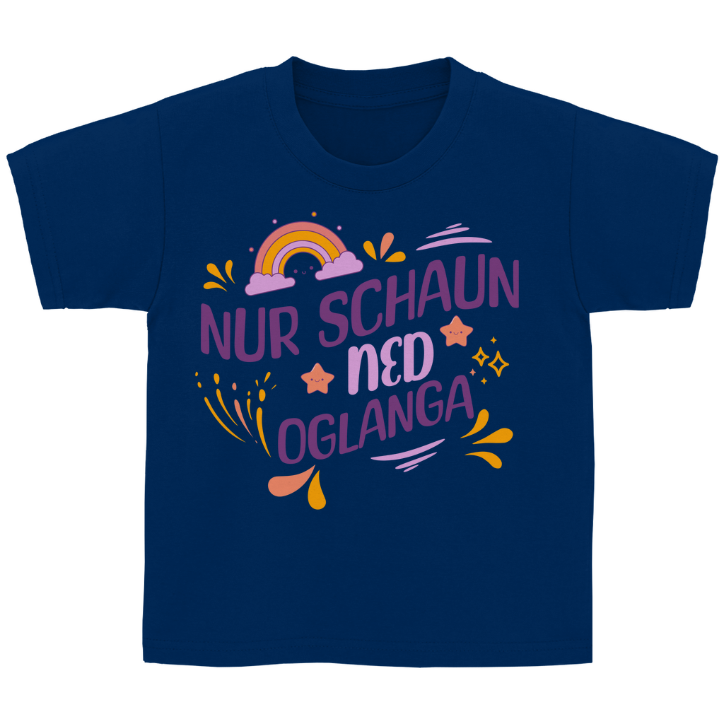 Bayerisches Kinder T-Shirt - Nur schaun, ned oglanga - Grantler Gwand