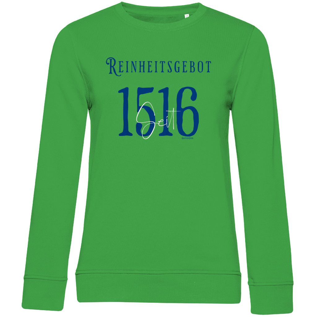 Damen Premium Bio Sweatshirt Reinheitsgebot seit 1516 - blau/weiß