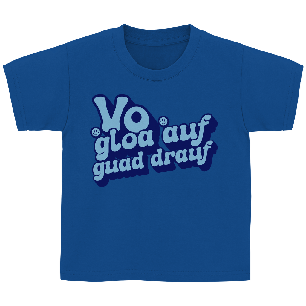 Bayerisches Kinder T-Shirt - Vo gloa auf guad drauf - blau - Grantler Gwand