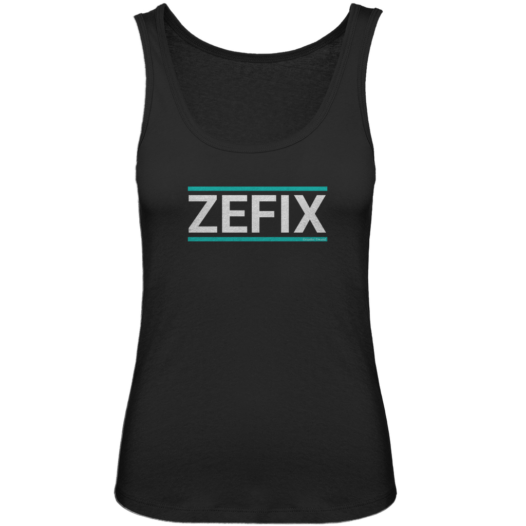 Bayerisches Damen Premium Organic Tank Top Zefix - grün/weiß - Grantler Gwand