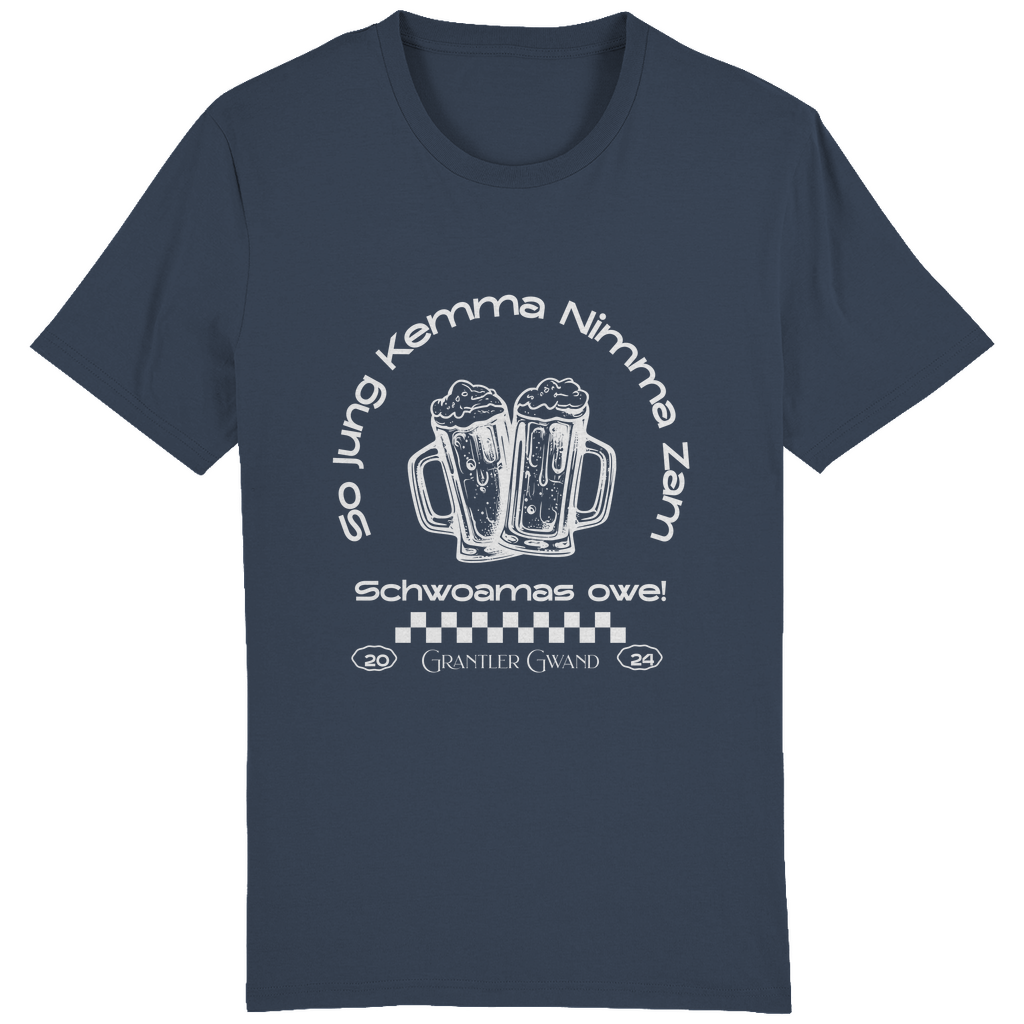 Bayerisches Herren T-Shirt So jung kemma nimma zam, schwoamas owe - weiß - Grantler Gwand