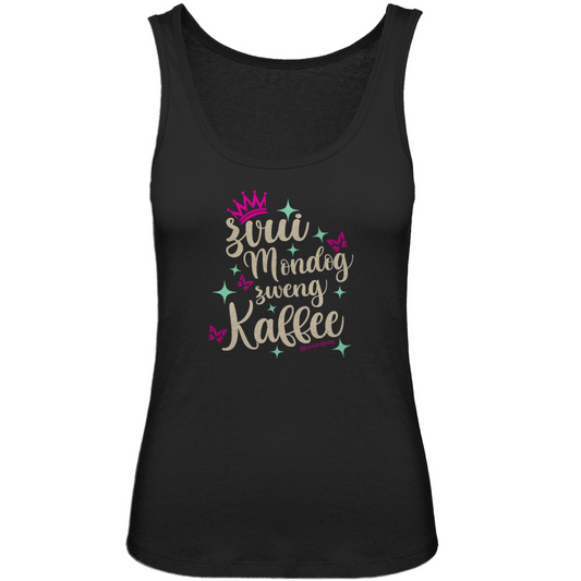 bayerisches Damen Premium Organic Tank Top Z´vui Mondog, z´weng Kaffee - Grantler Gwand
