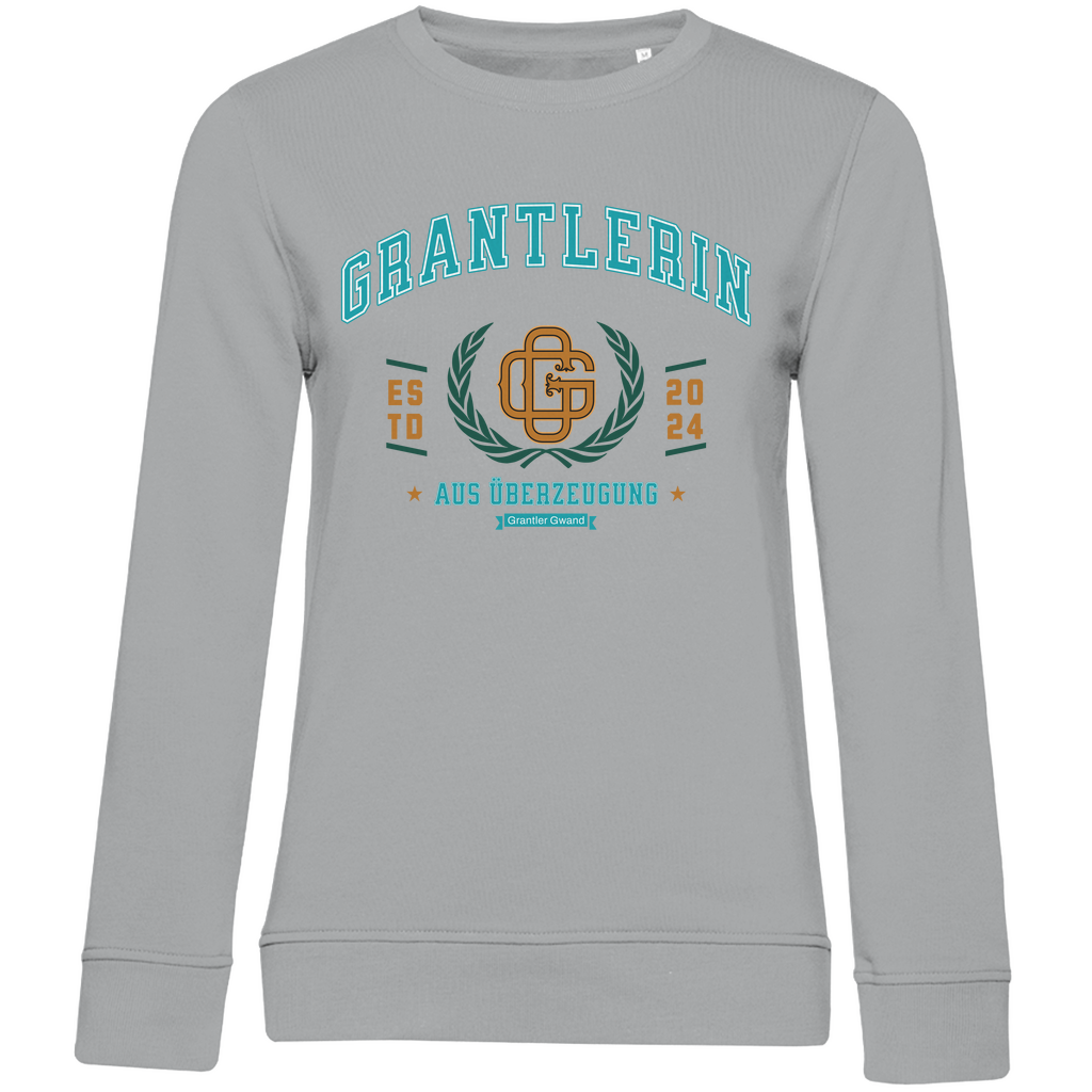 Damen Premium Bio Sweatshirt Grantlerin aus Überzeugung - mint/gold