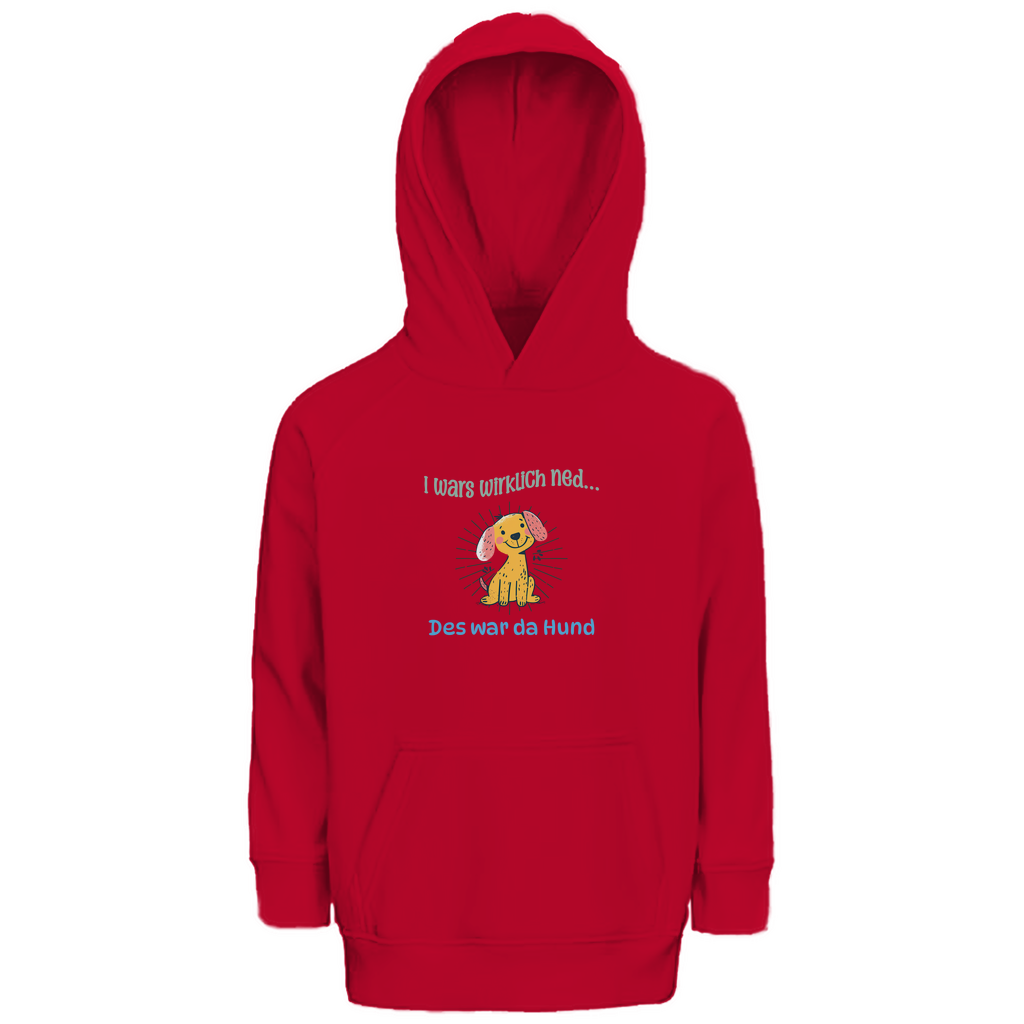 Bayerischer Kinder Premium Bio Hoodie I wars wirklich ned, des war da Hund - grün - Grantler Gwand