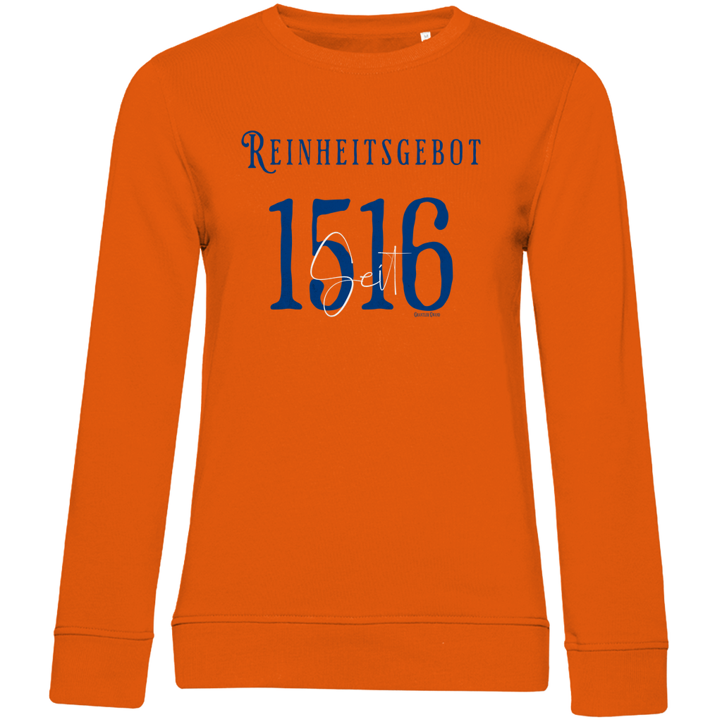 Damen Premium Bio Sweatshirt Reinheitsgebot seit 1516 - blau/weiß