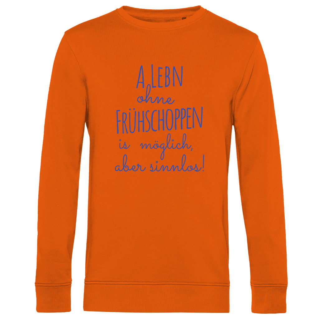 Bayerisches Herren Premium Bio Sweatshirt A Lebn ohne Frühschoppen is möglich - blau - Grantler Gwand