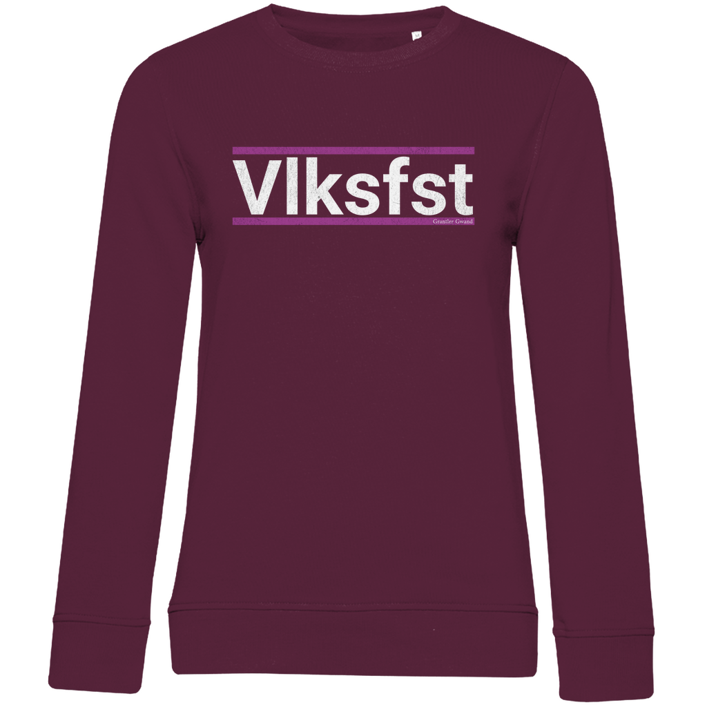 Damen Premium Bio Sweatshirt Vlksfst - lila/weiß