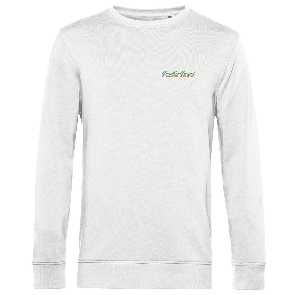 Bayerisches Herren Premium Bio Sweatshirt - A Hoibe a day keeps the Doctor away - Front- und Backprint - Grantler Gwand