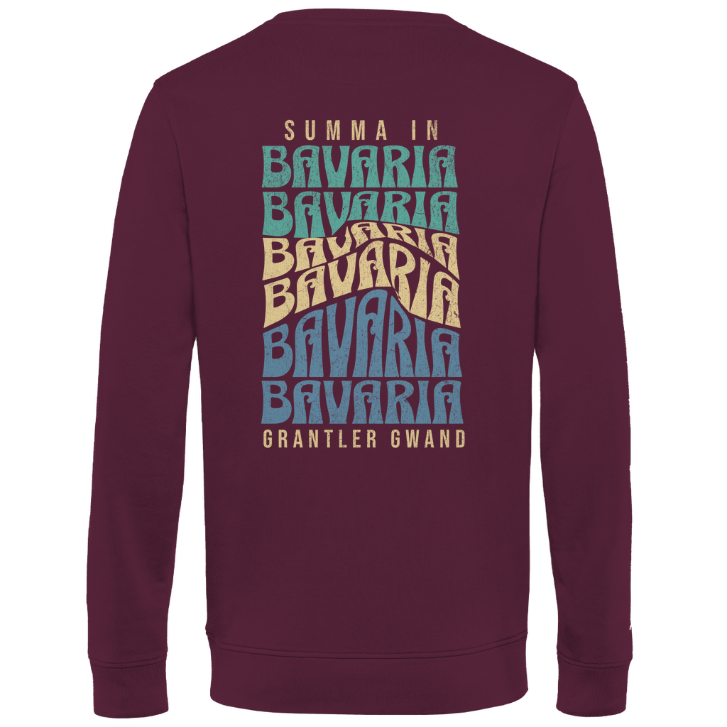 Herren Premium Bio Sweatshirt Summa in Bavaria - Grün/Gold/Blau BACKPRINT