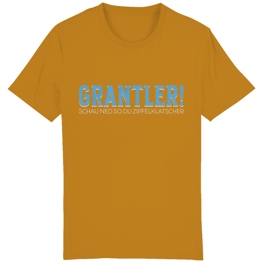 Bayerisches Herren T-Shirt Grantler - schau ned so du Zipfelklatscher - blau - Grantler Gwand