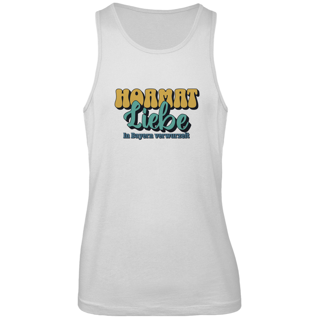 Bayerisches Herren Premium Tank Top Hoamat Liebe -gold/grün - Grantler Gwand