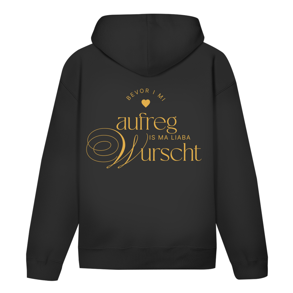 Bayerischer Hoodie Unisex - Bevor I mi aufreg, is ma liaba Wurscht - Senf - Grantler Gwand