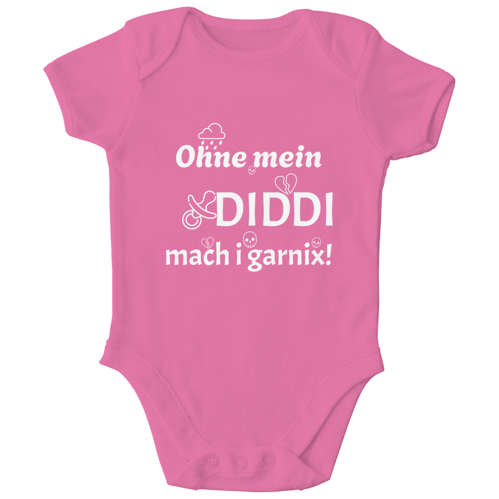 Bayerischer Bio Baby Body Ohne mein Diddi - weiß - Grantler Gwand
