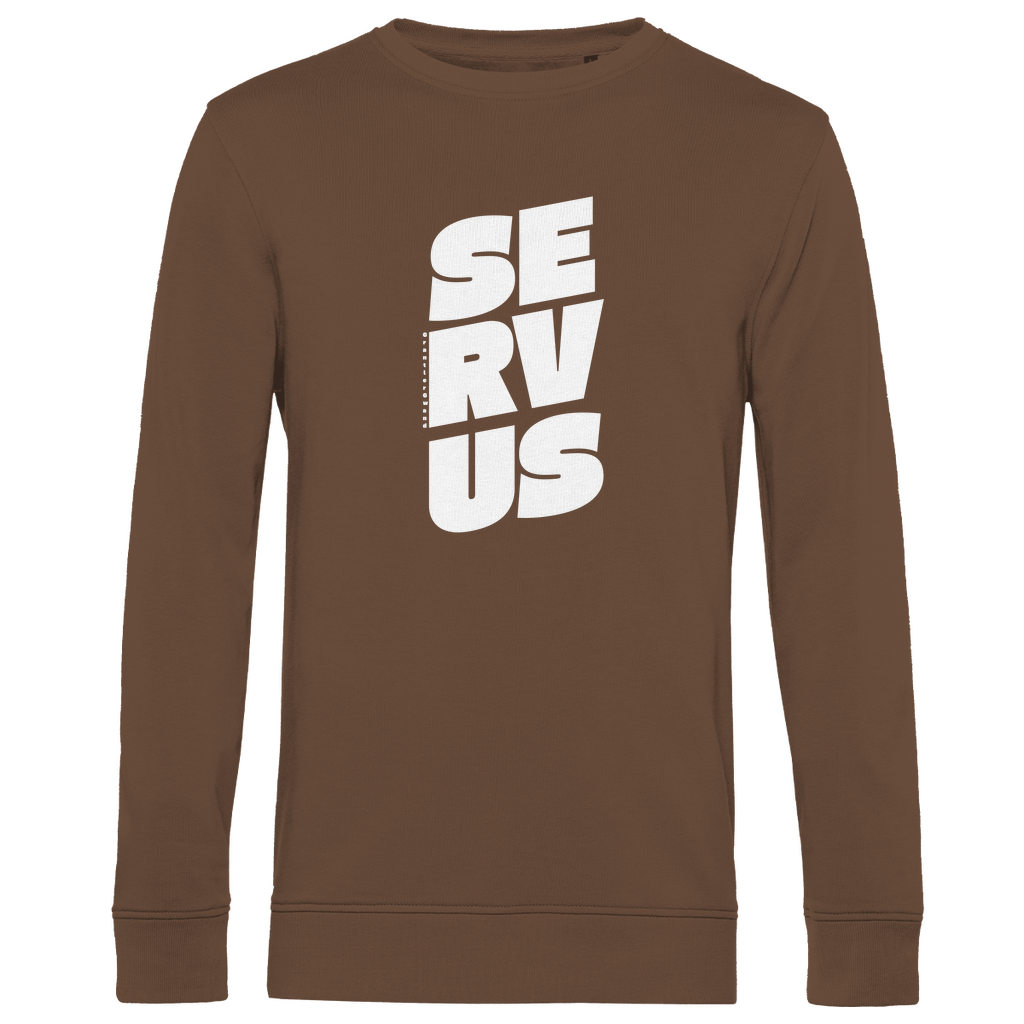 Herren Premium Bio Sweatshirt Servus - weiß