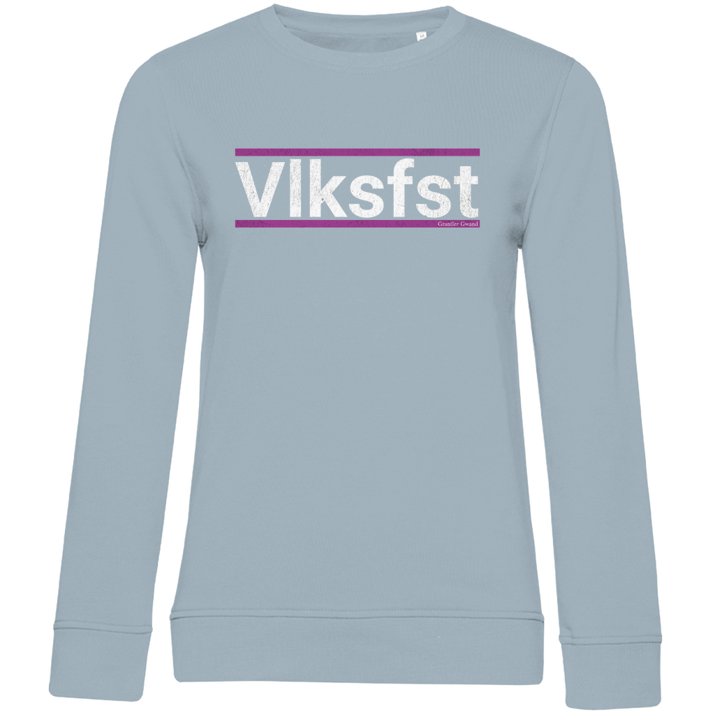 Damen Premium Bio Sweatshirt Vlksfst - lila/weiß