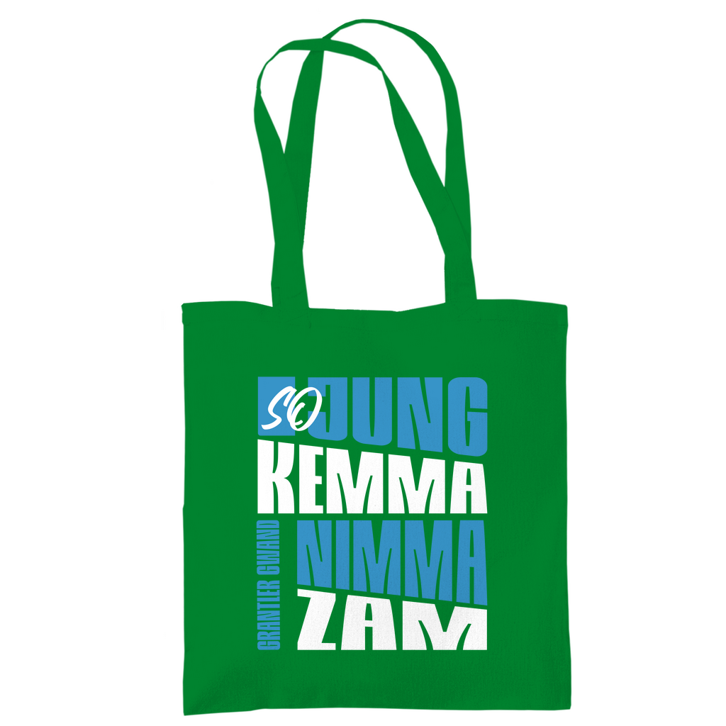 Bayerische Tragetasche - So jung kemma nimma zam - blau/weiß - Grantler Gwand