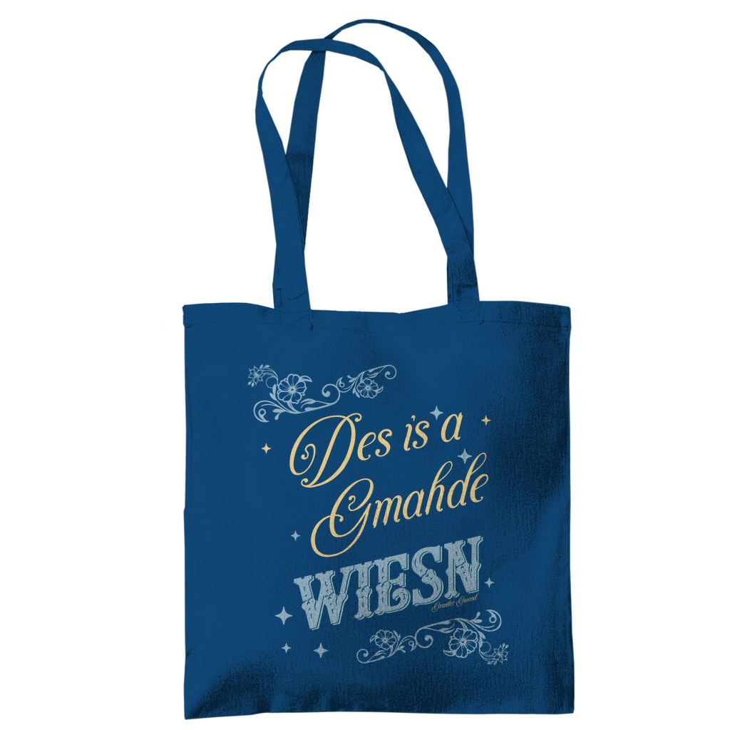 Bayerische Tragetasche Des is a gmahde Wiesn - grün/gold - Grantler Gwand