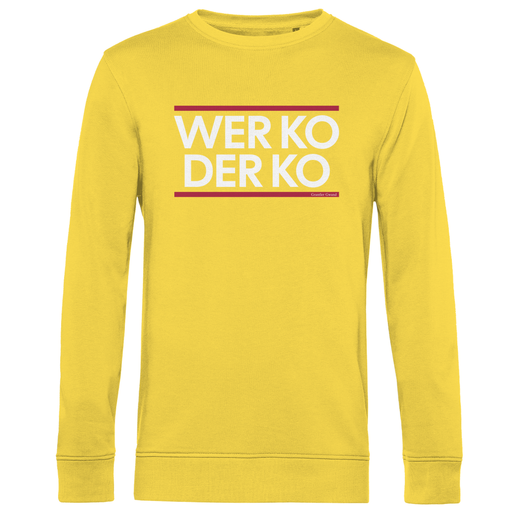 Herren Premium Bio Sweatshirt wer ko der ko - rot/weiß