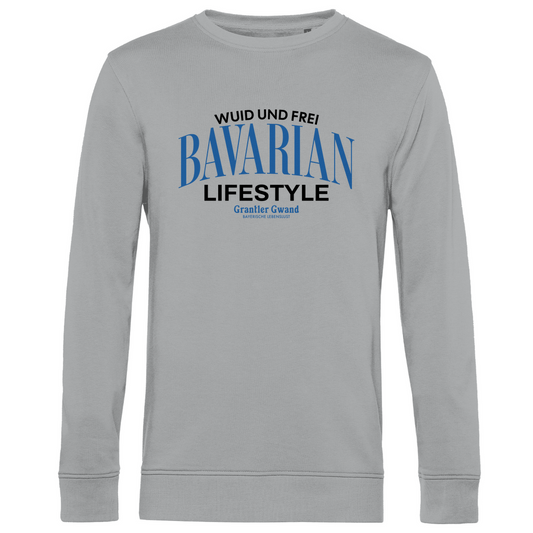 Bayerisches Herren Premium Bio Sweatshirt Bavarian Lifestyle - schwarz - Grantler Gwand