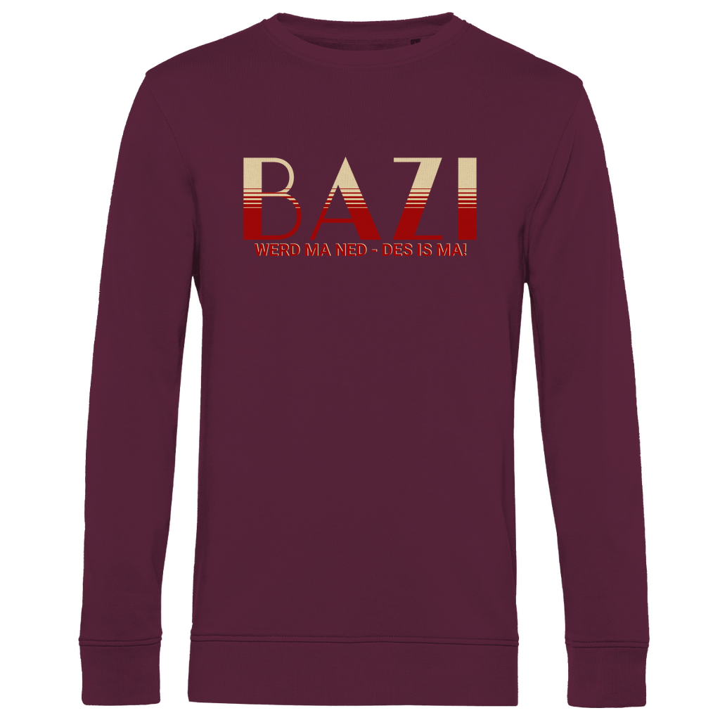 Herren Premium Bio Sweatshirt Bazi werd ma ned, des is ma - rot/beige
