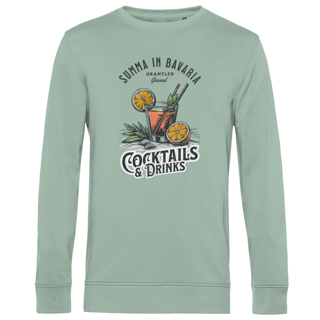 Bayerisches Herren Premium Bio Sweatshirt Summa in Bavaria - Cocktail & Drinks - Grantler Gwand