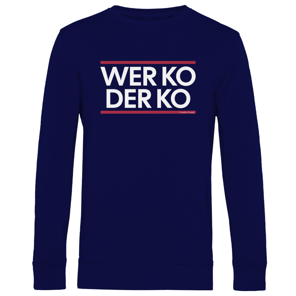 Herren Premium Bio Sweatshirt wer ko der ko - rot/weiß
