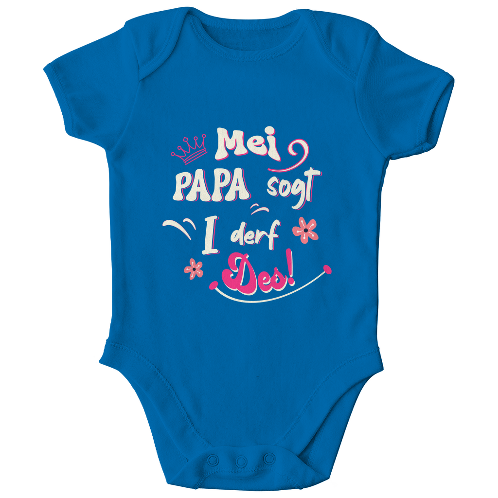 Bayerischer Baby Bio Body Mei Papa sogt I derf des - pink - Grantler Gwand