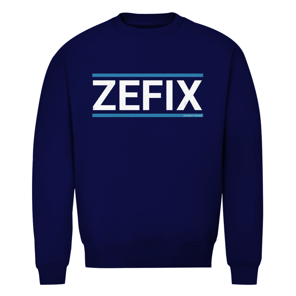 Herren Premium Bio Sweatshirt Zefix - blau/weiß