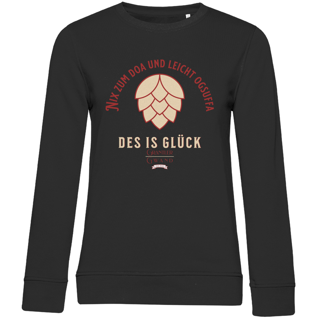 Damen Premium Bio Sweatshirt Nix zum doa und leicht ogsuffa - rot/beige