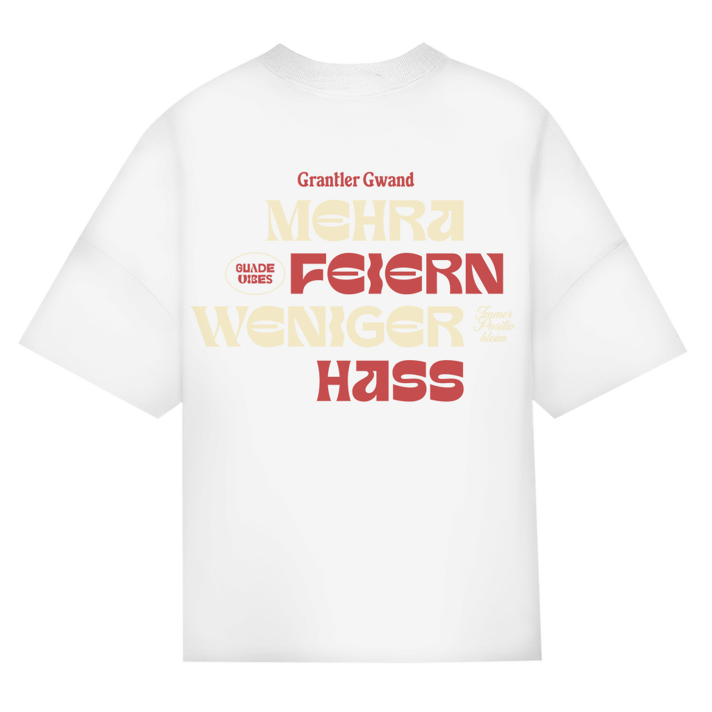 Bayerisches Oversize T-Shirt unisex - Mehra Feiern - rot/beige - Grantler Gwand